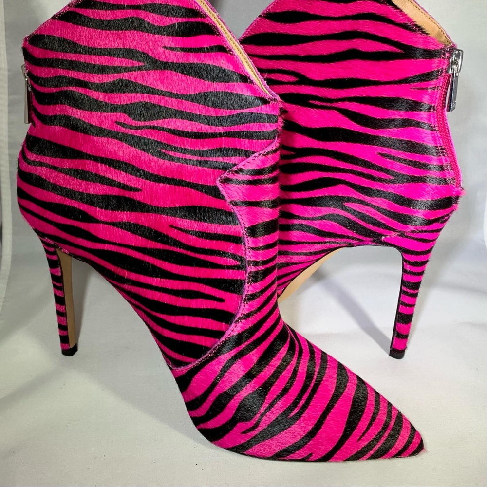 NWT JS Cow Hair High Heel Booties